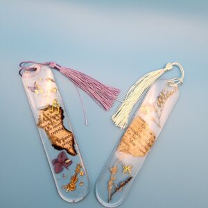 📖 Marque-pages “Souffle du Temps” – Résine & poésie 🌿✨Personnalisable