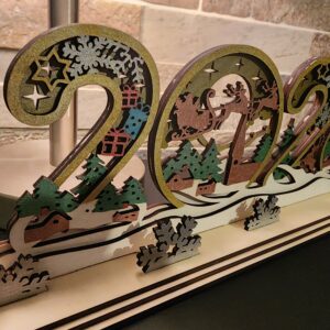 🎅 Décoration “2026 Féérique” – Centre de table ou déco lumineuse de Noël ✨