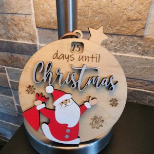 Calendrier de l’Avent Découpe Laser – Compte à rebours “Days Until Christmas” avec Père Noël