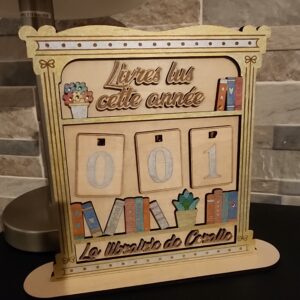 Compteur de Livres Lus Annuel en Bois - Fait main & Personnalisable