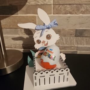 ​Support Œuf Surprise "Petit Lapin Coquin" – Décoration de Pâques en Bois