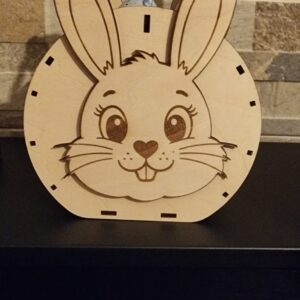 ​Panier Lapin de Pâques en Bois – Découpe Laser Artisanale