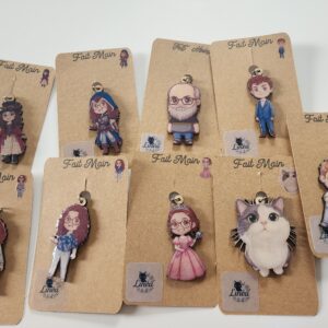 Porte-clé Personnalisé d'après Photo – Illustration IA Style Chibi, Support Bois & Finition Résine UV